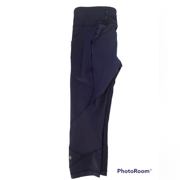 Lululemon 🍋 Pace Rival Crop 22 Navy blue leggings size 10 - Picture 1 of 5